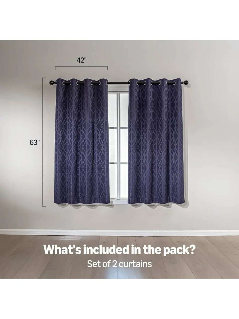 Dark Blue 100% Blackout Curtains - Thermal Insulated Drapes for Living Room